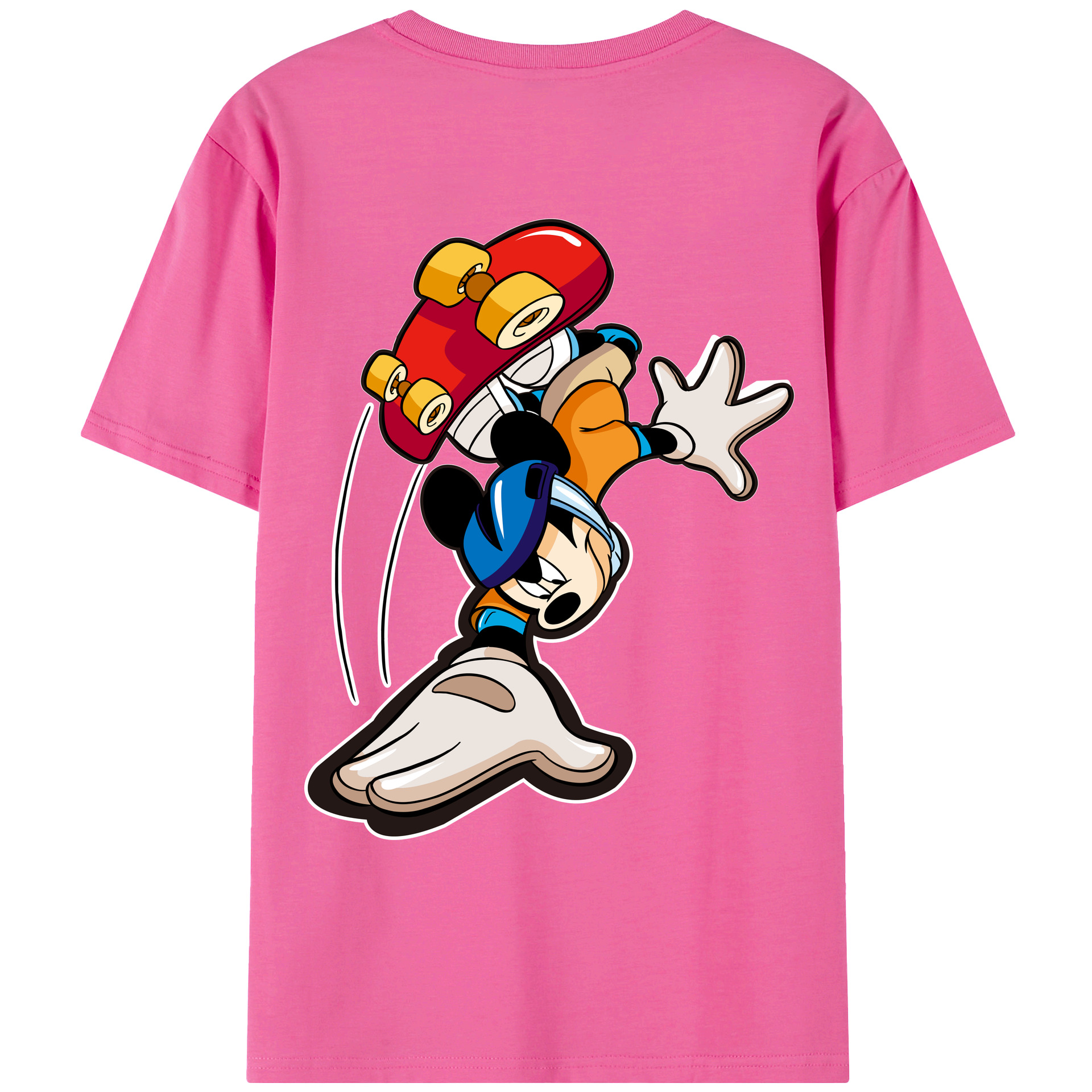 （画像用） ミッキーマウス Mickey Mouse レディース半袖Tシャツ(バックプリント)